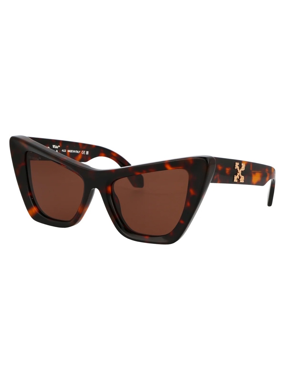 NWT Off-White Tortoiseshell Edvard Cat Eye Sunglasses Brown Lenses